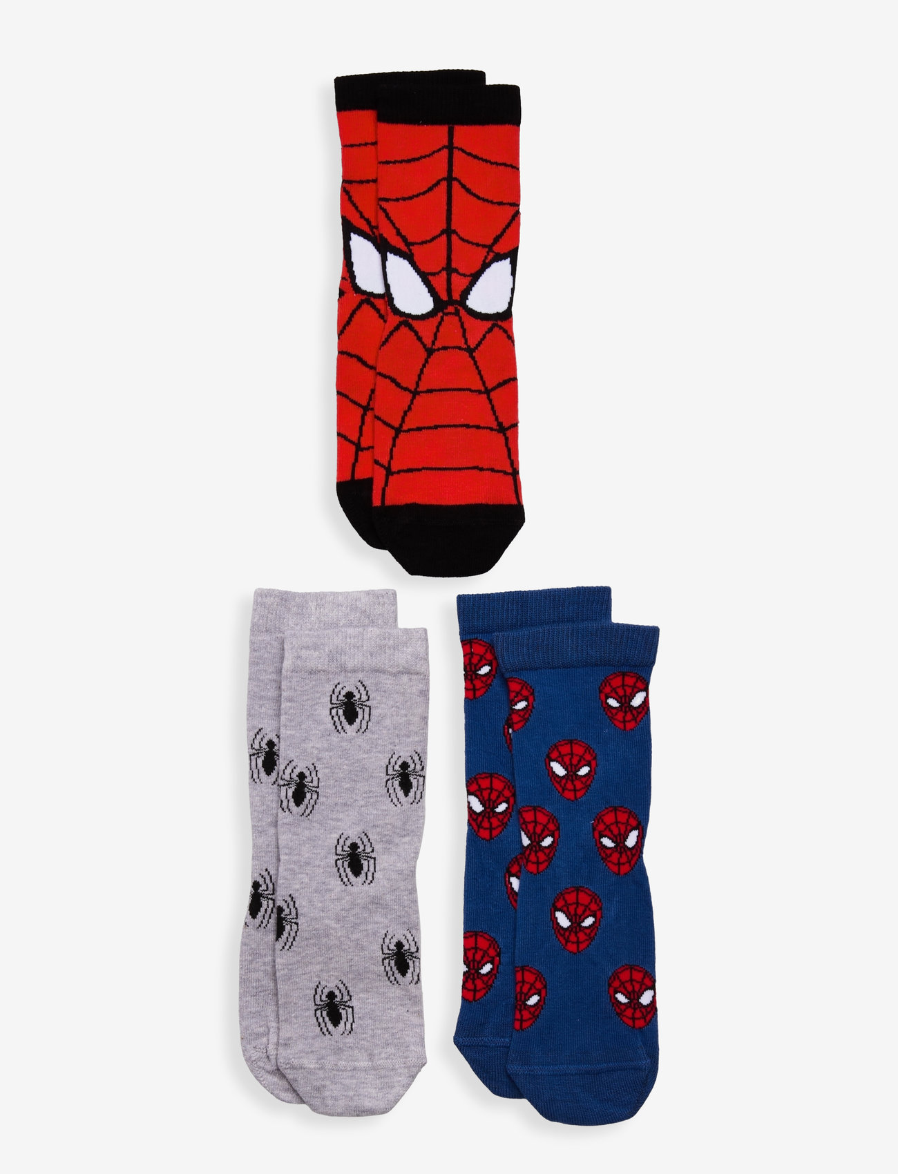 Lindex - Sock 3 p SB Spiderman - strømper - grey melange - 0
