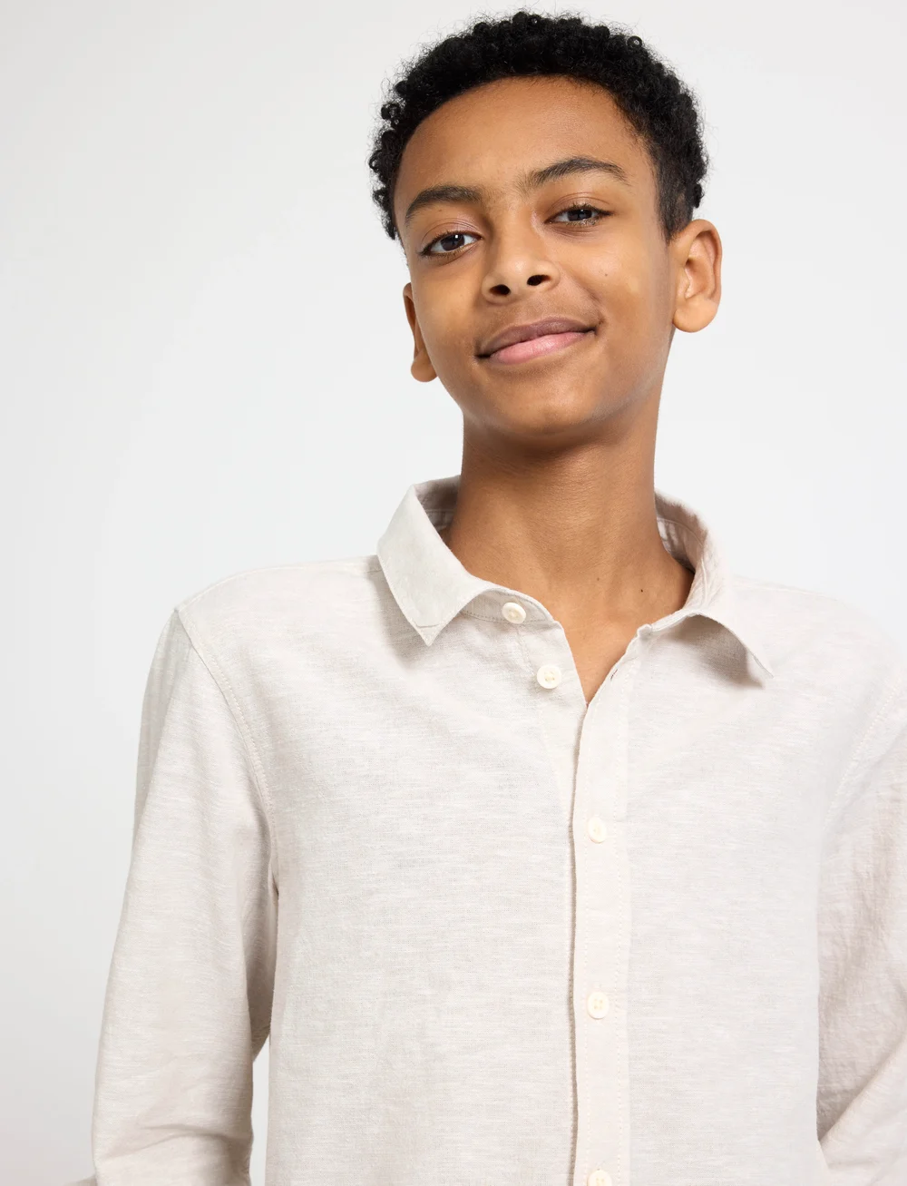 Lindex - Shirt linen blend - langærmede skjorter - light grey - 5