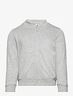 Jacket with zipper grey melang - GREY MELANGE