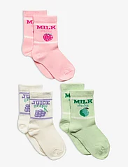 Lindex - Sock 3 p SG milk and fruit - laveste priser - light pink - 0