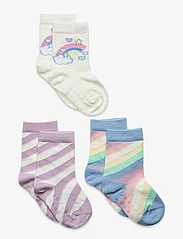 Lindex - Sock 3 p SG rainbow candy stri - laveste priser - off white - 0