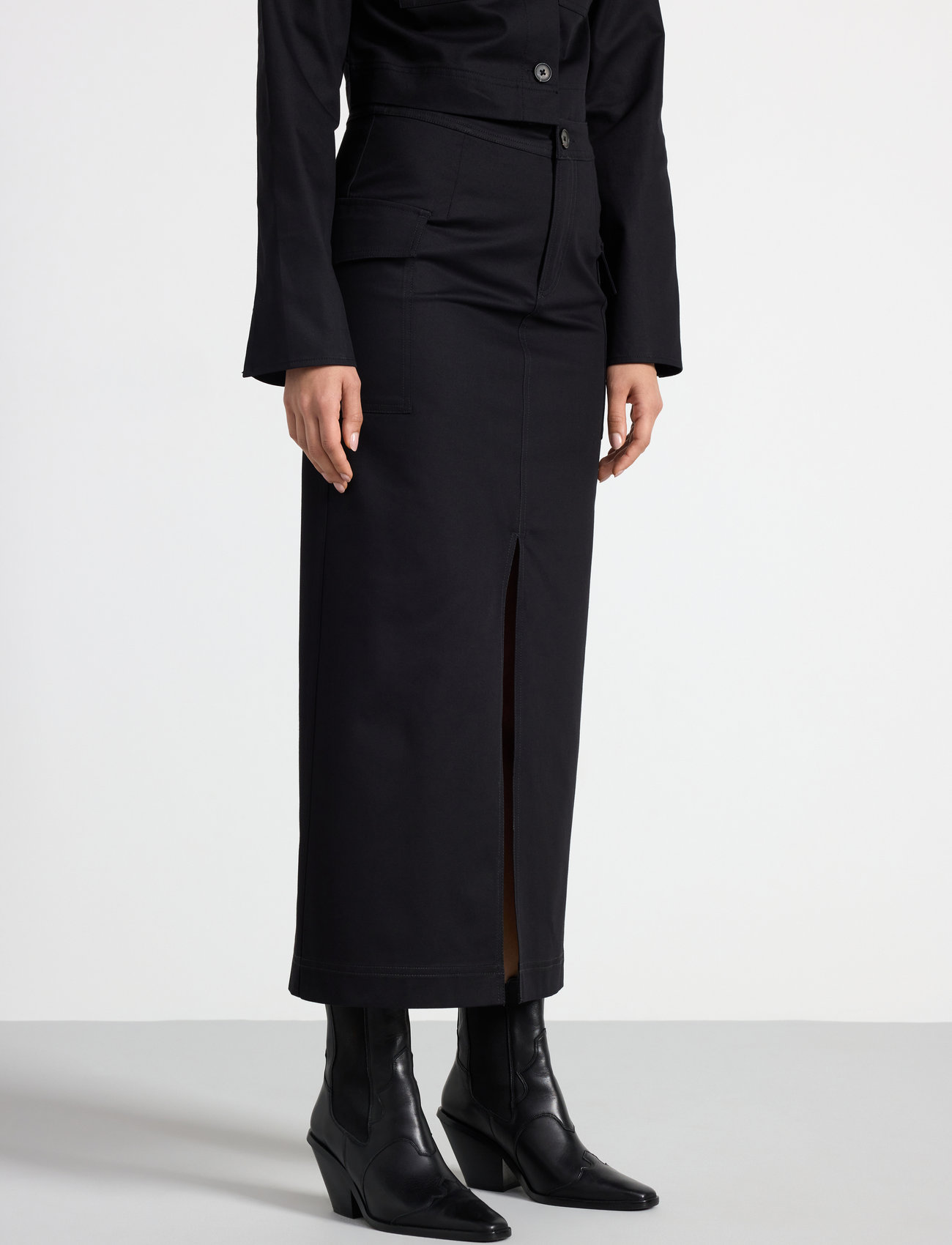 Lindex - Skirt Selma - midi kjolar - black - 1