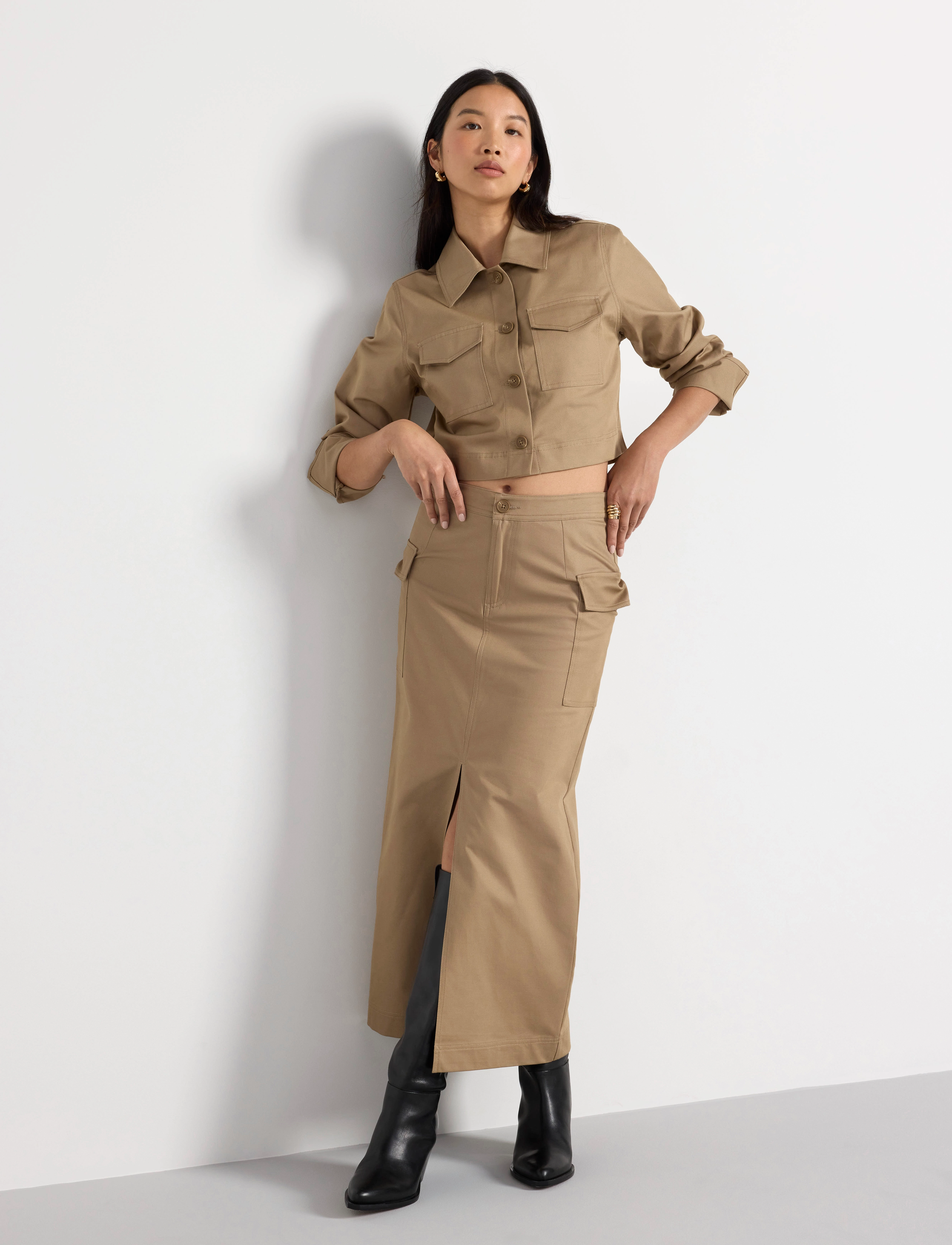 Lindex - Skirt Selma - laveste priser - dark dusty beige - 4