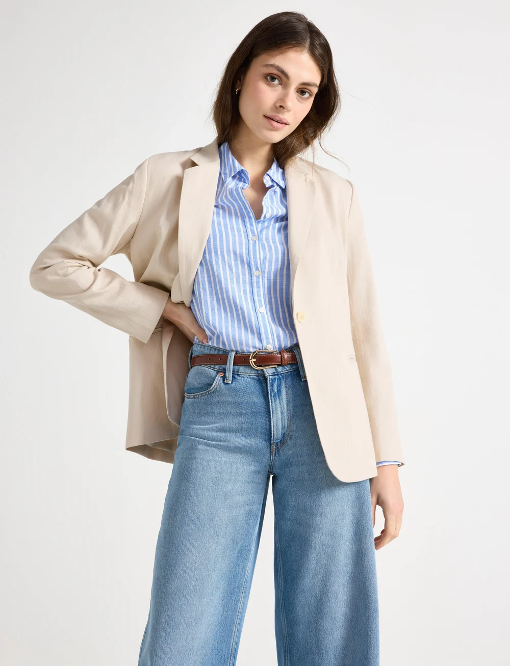Lindex - Blazer Haley - einreihige blazer - light beige - 0