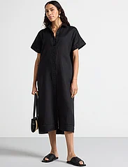 Lindex - Dress Laila pure linen - skjortklänningar - black - 2
