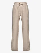 Trousers linen blend - BEIGE