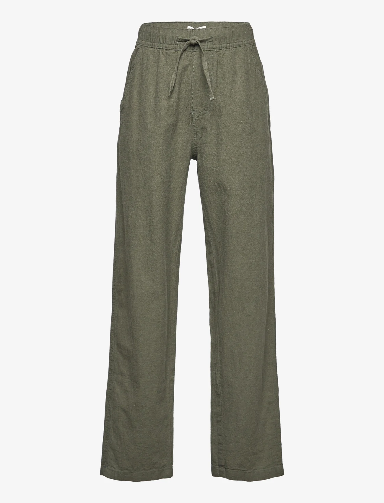 Lindex - Trousers linen blend - pantalons - dark dusty khaki - 1
