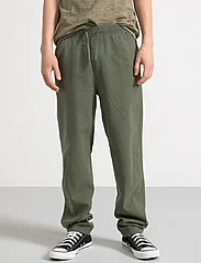 Lindex - Trousers linen blend - pantalons - dark dusty khaki - 4