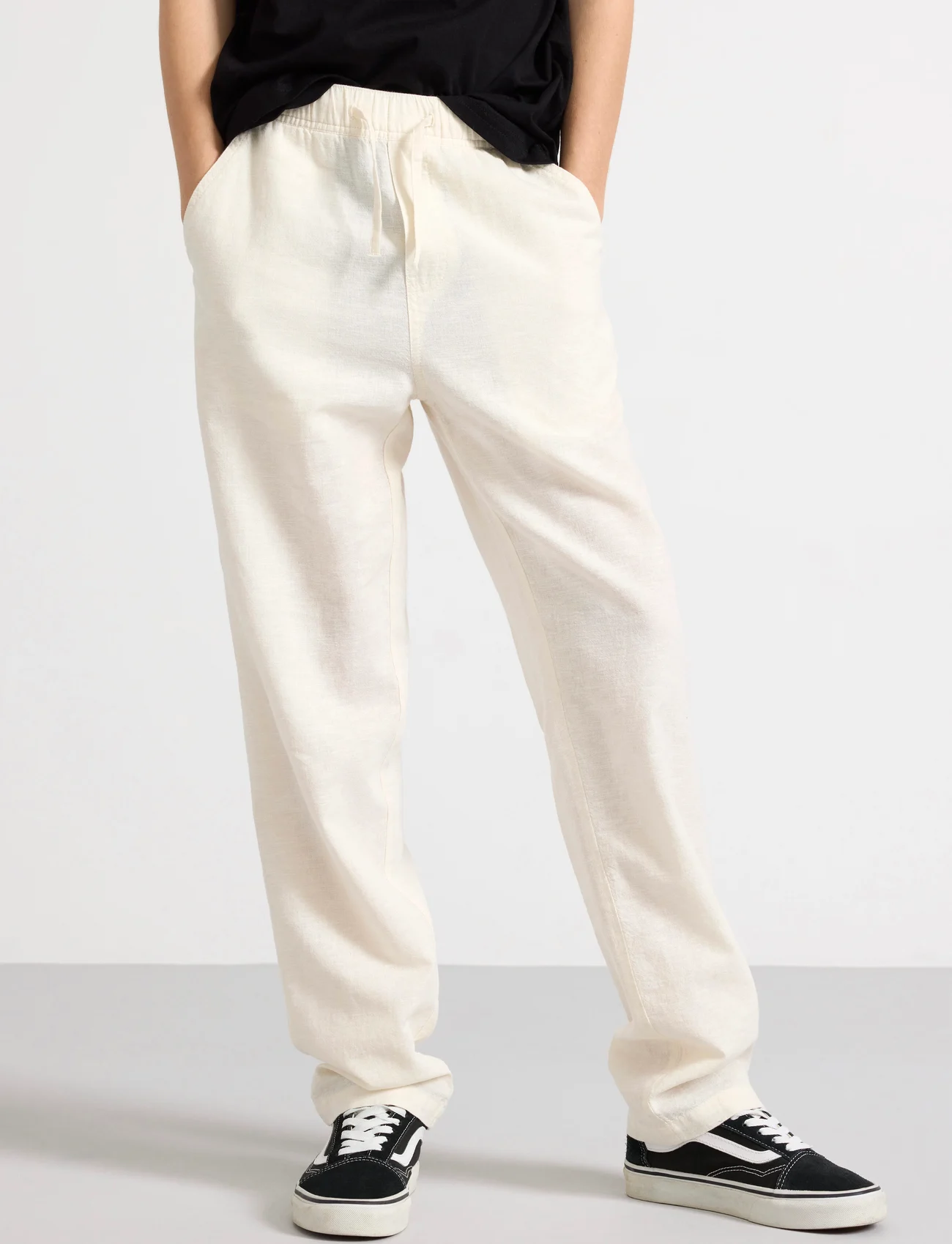 Lindex - Trousers linen blend - spodnie - light beige - 0