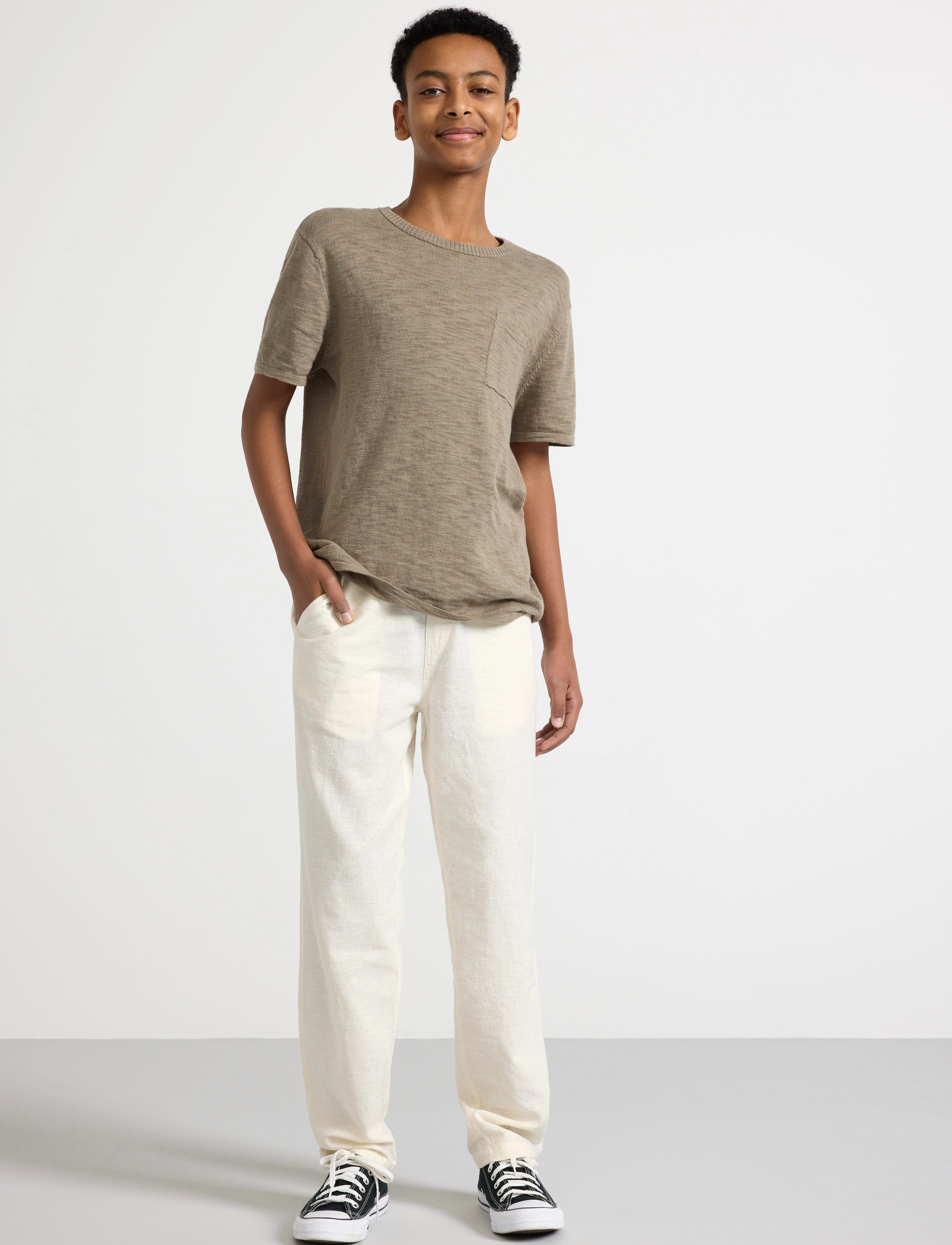 Lindex - Trousers linen blend - najniższe ceny - light beige - 5