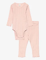 Lindex - Set body leggings pointelle - madalaimad hinnad - light dusty pink - 0