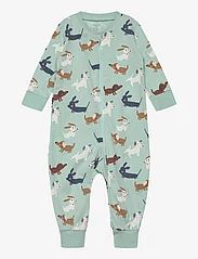 Lindex - Pyjamas dogs - sleeping overalls - light dusty turquoise - 0