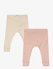 Lindex - 2 pack leggings rib solid - lowest prices - light dusty pink - 1