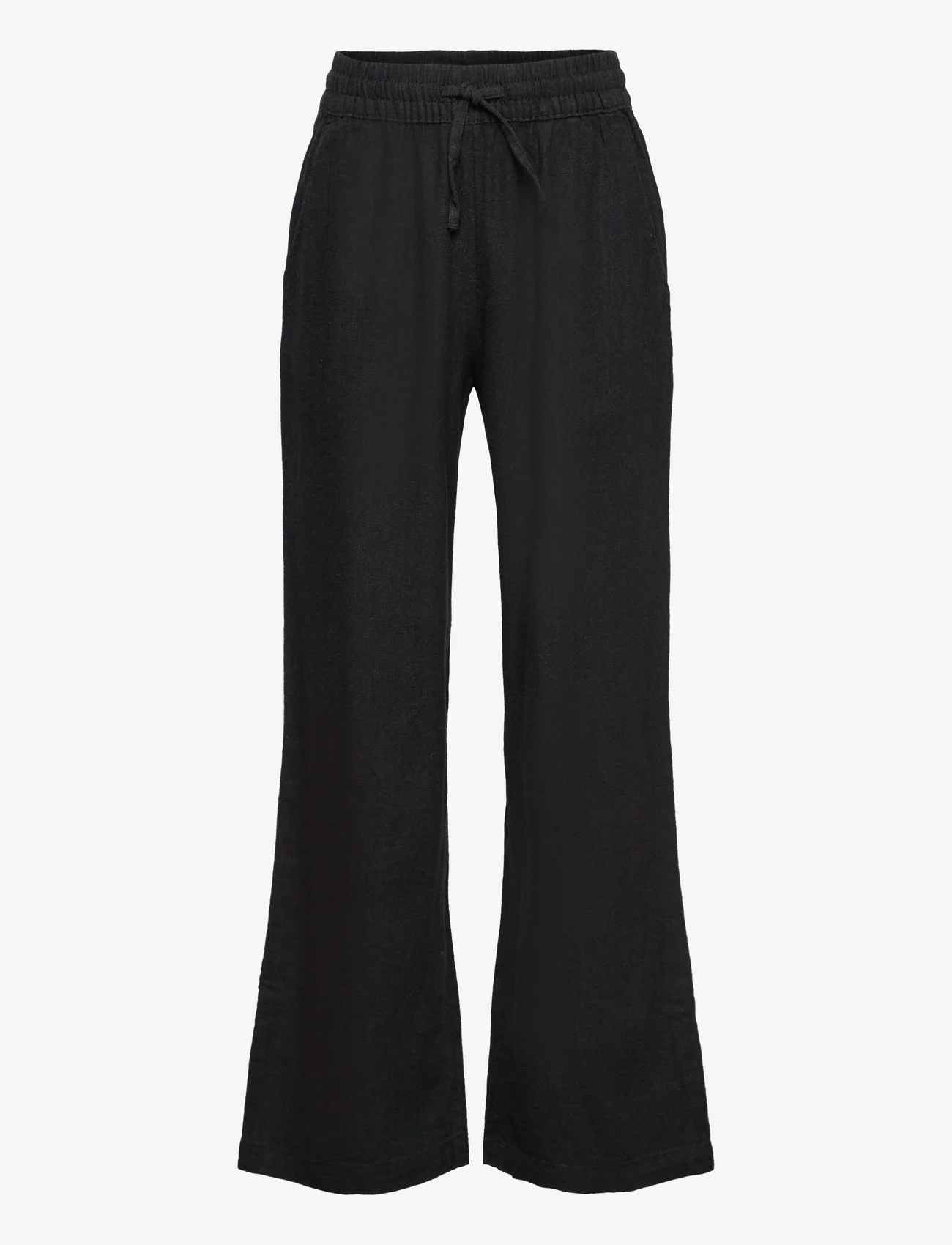 Lindex - Trousers linen - trousers - black - 1