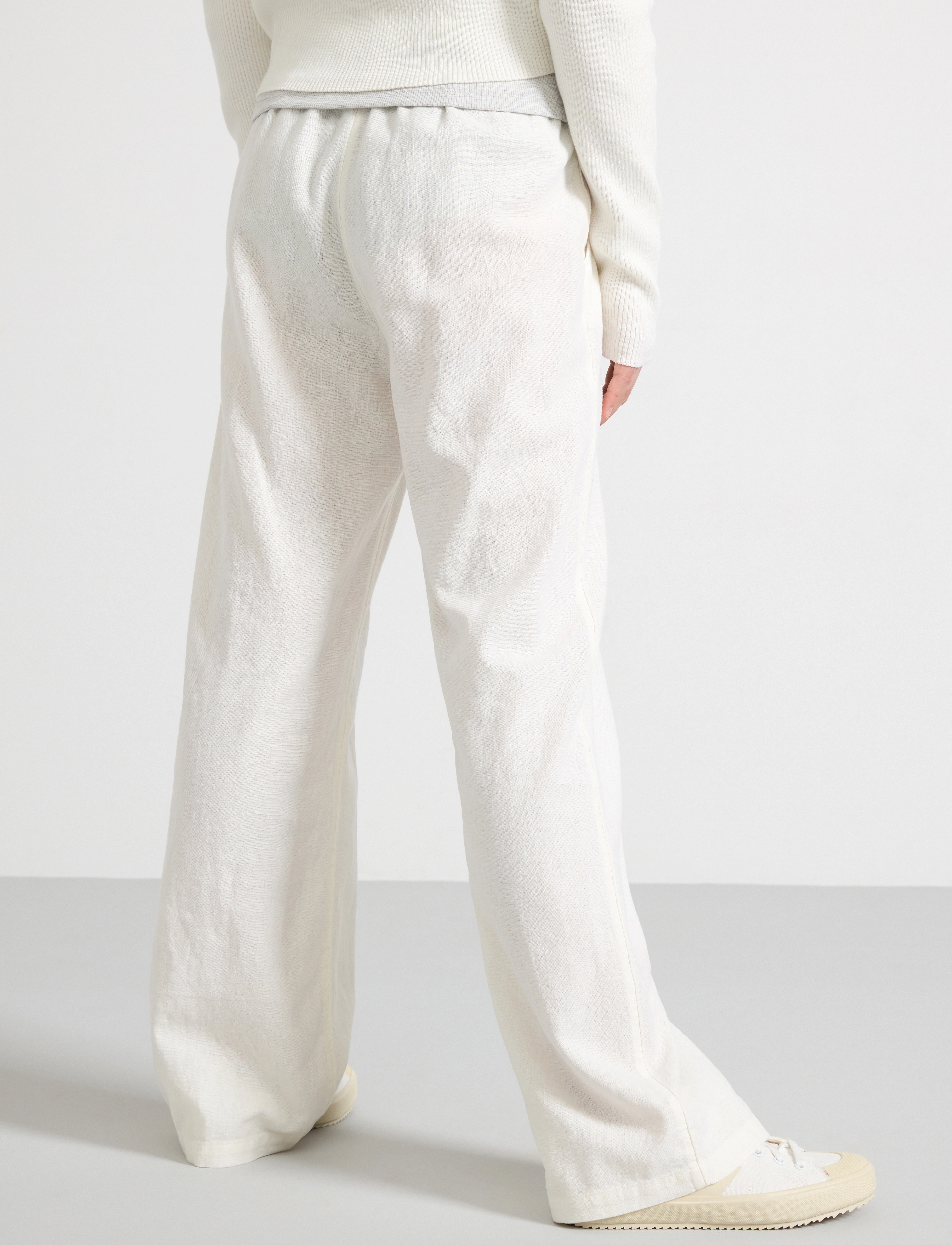 Lindex - Trousers linen - kelnės - off white - 3