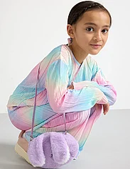 Lindex - Trouser jersey plisse rainbow - housut - light pink - 6