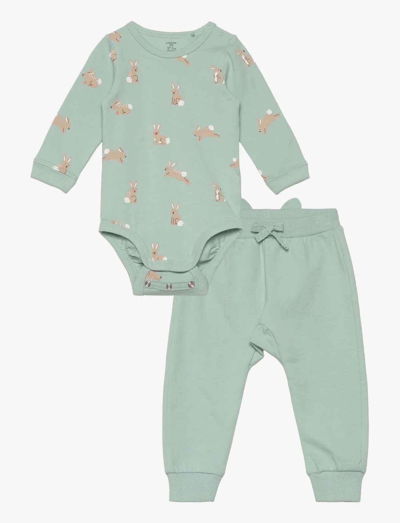 Lindex - Set body jogger patch at back - lowest prices - light dusty turquoise - 0