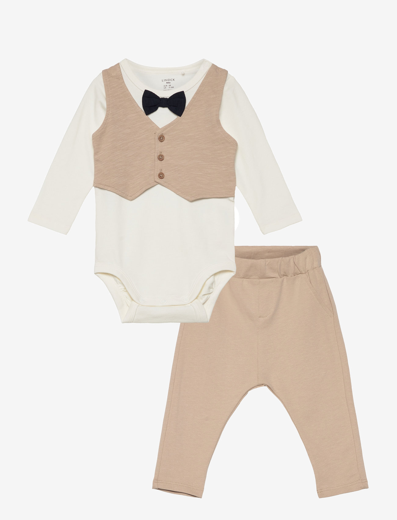 Lindex - Set body vest joggers - beige - 0