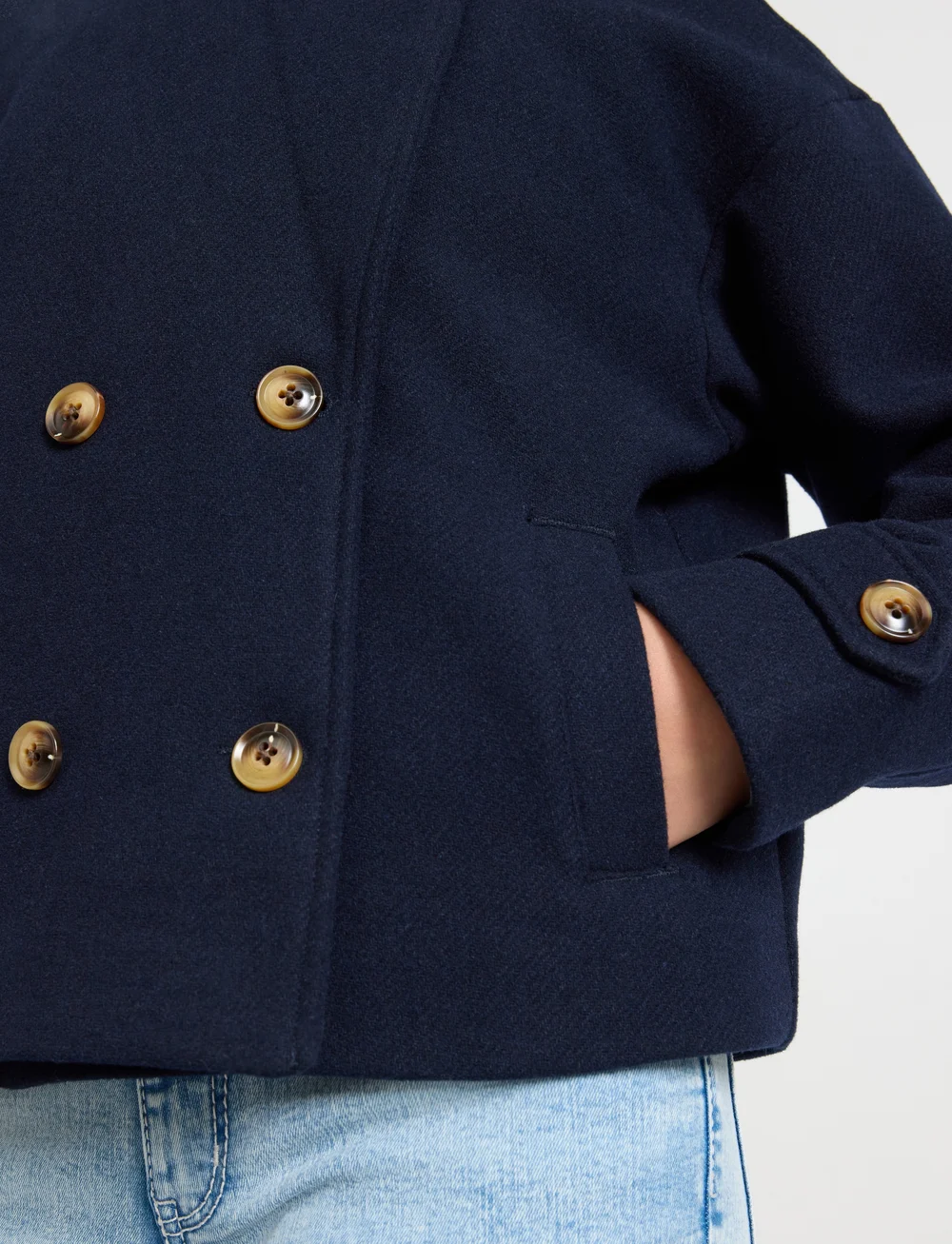 Lindex - Jacket Short trench - tunna jackor - dark dusty blue - 5