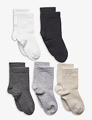 Lindex - Sock 5 p SB plain neutrals - laveste priser - light grey melange - 0
