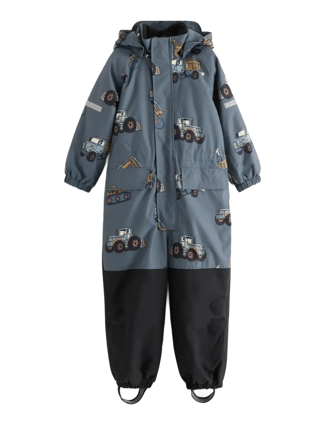 Lindex Padded waterproof snowsuit - Overalls - DARK GREY / blue