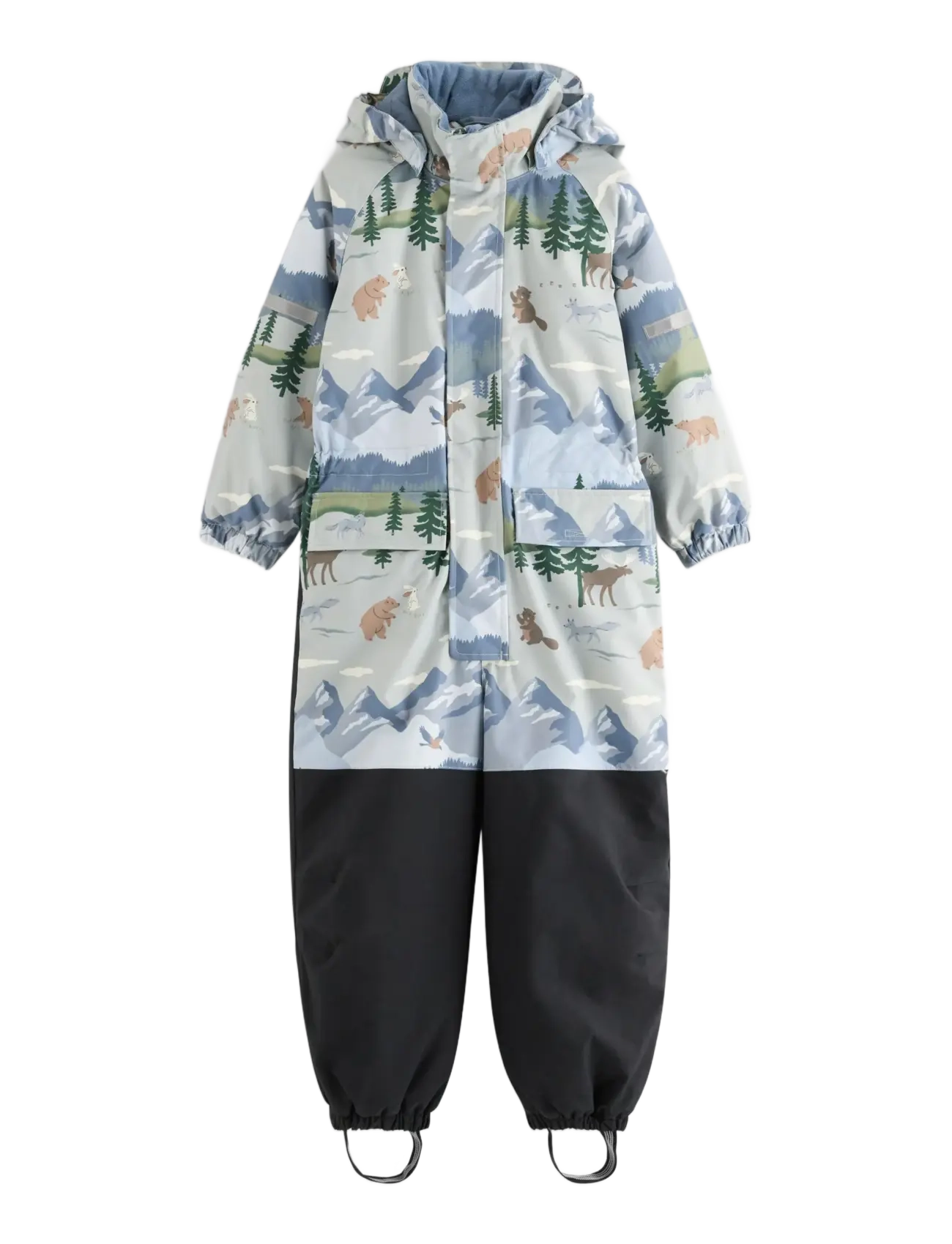 Lindex Padded waterproof snowsuit - Overalls - LIGHT DUSTY TURQUOISE / blue