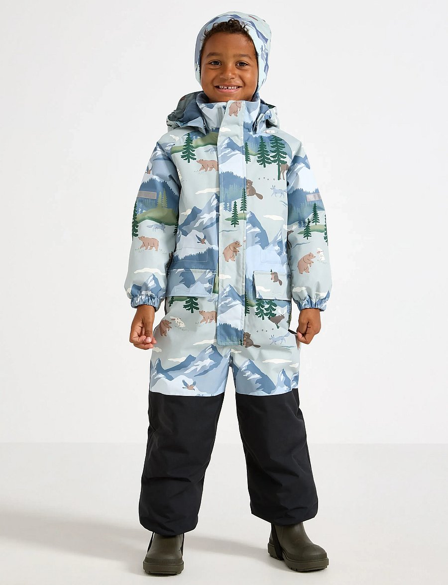 Lindex - Padded waterproof snowsuit - schneeanzug - light dusty turquoise - 0