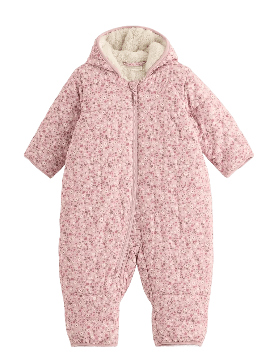 Lindex - Water repellent padded snowsuit - talvekombed - dusty pink - 0