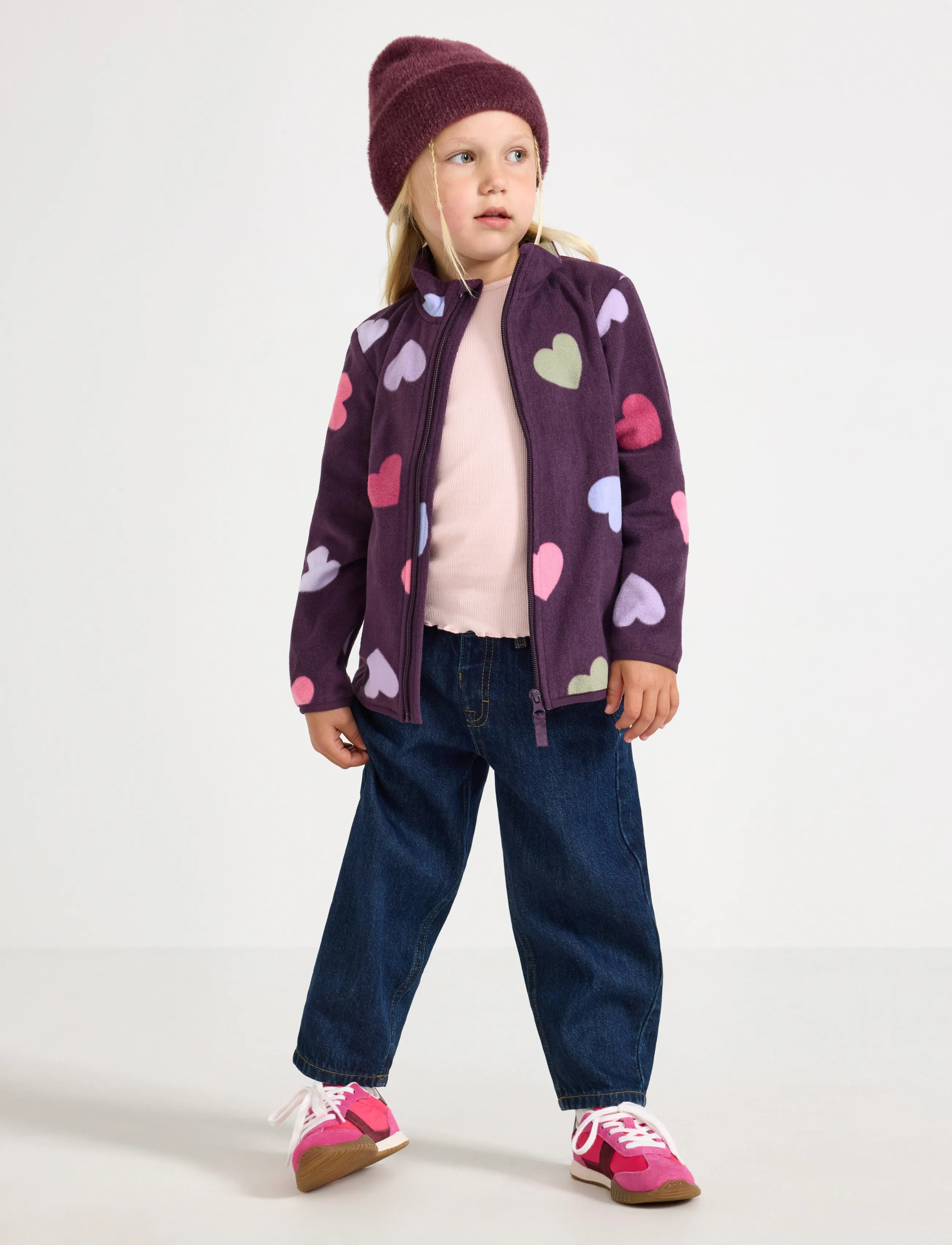 Lindex Jacket In Microfleece, 116, Fleece Oberbekleidung, Lila - Jackets, Kinder