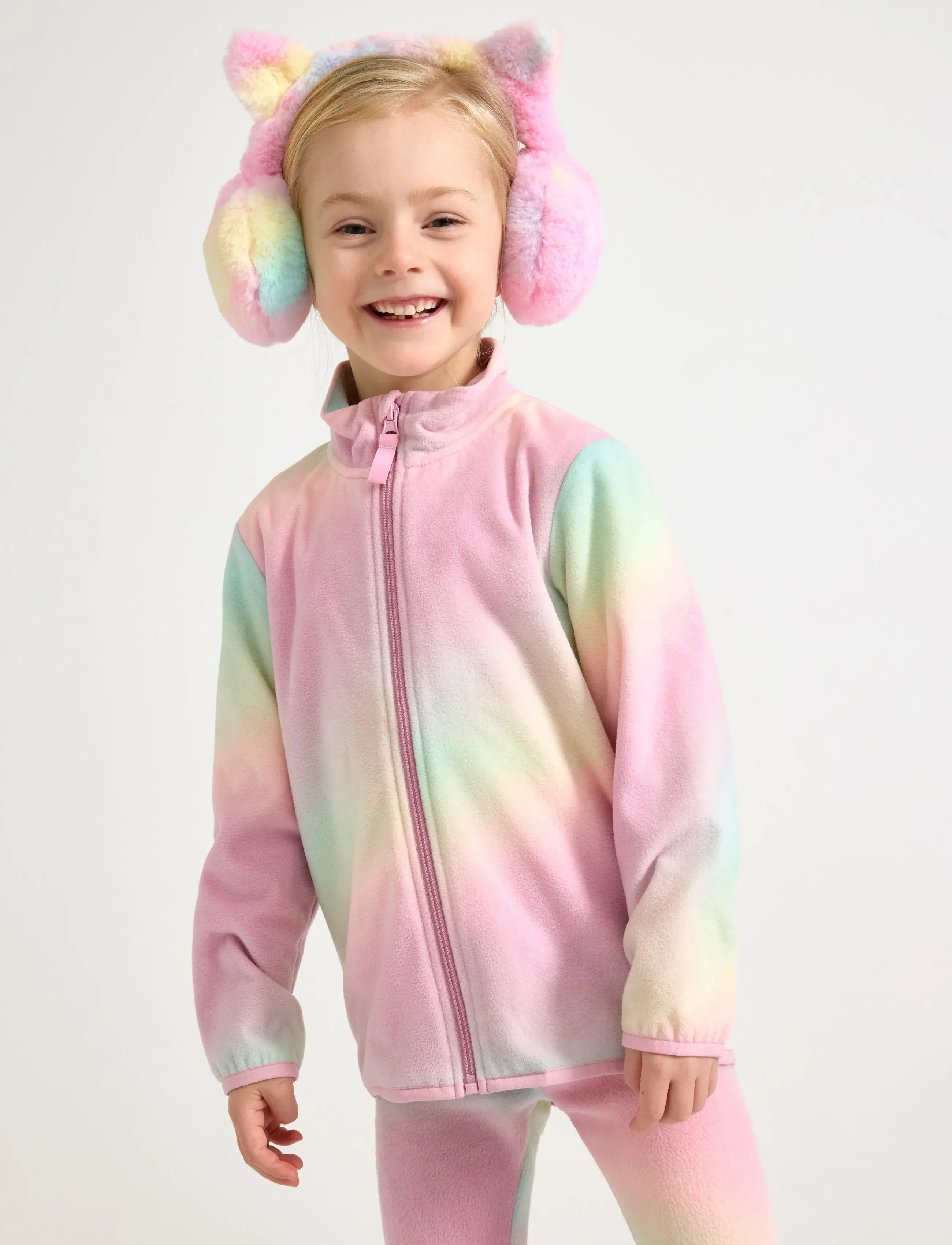 Lindex Jacket In Microfleece, 104, Fleece Oberbekleidung, Mehrfarbig/gemustert - Jackets, Kinder