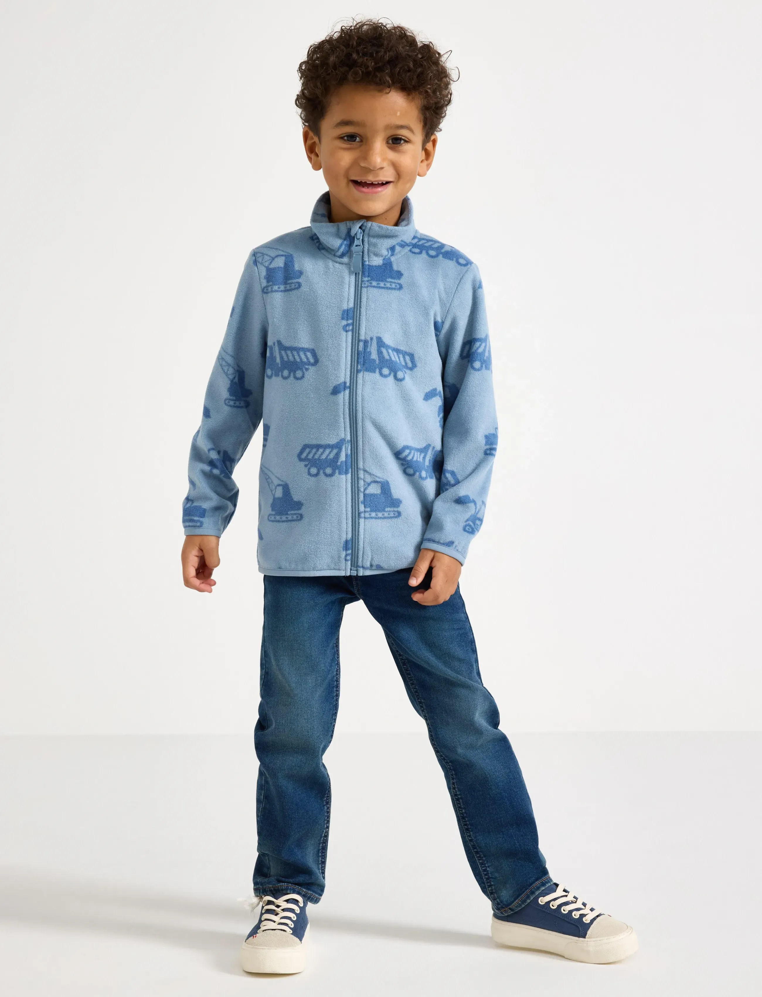Lindex Jacket In Microfleece, 128, Fleece Oberbekleidung, Blau - Jackets, Kinder