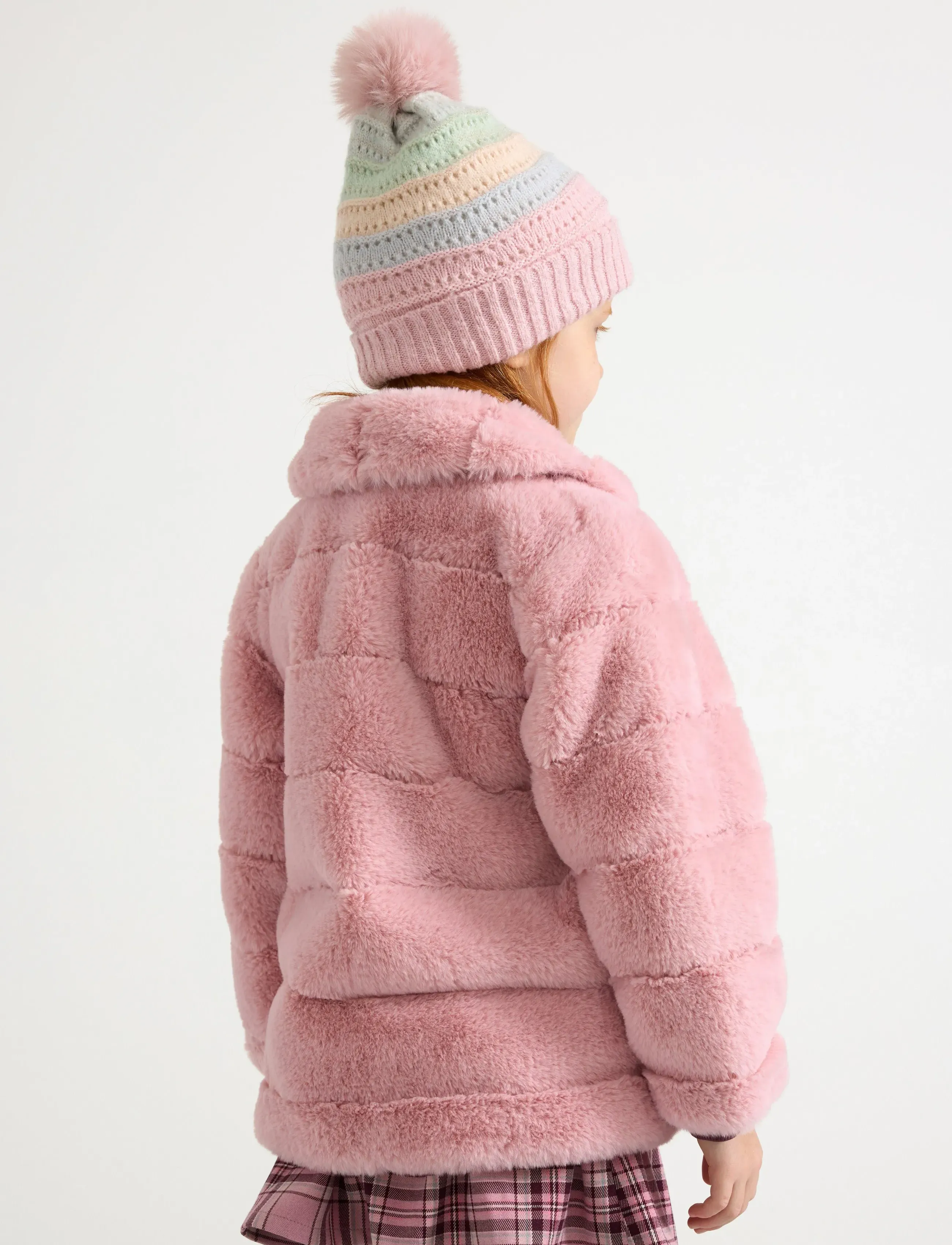 Lindex - Jacket in faux fur - fall jackets - dusty pink - 3