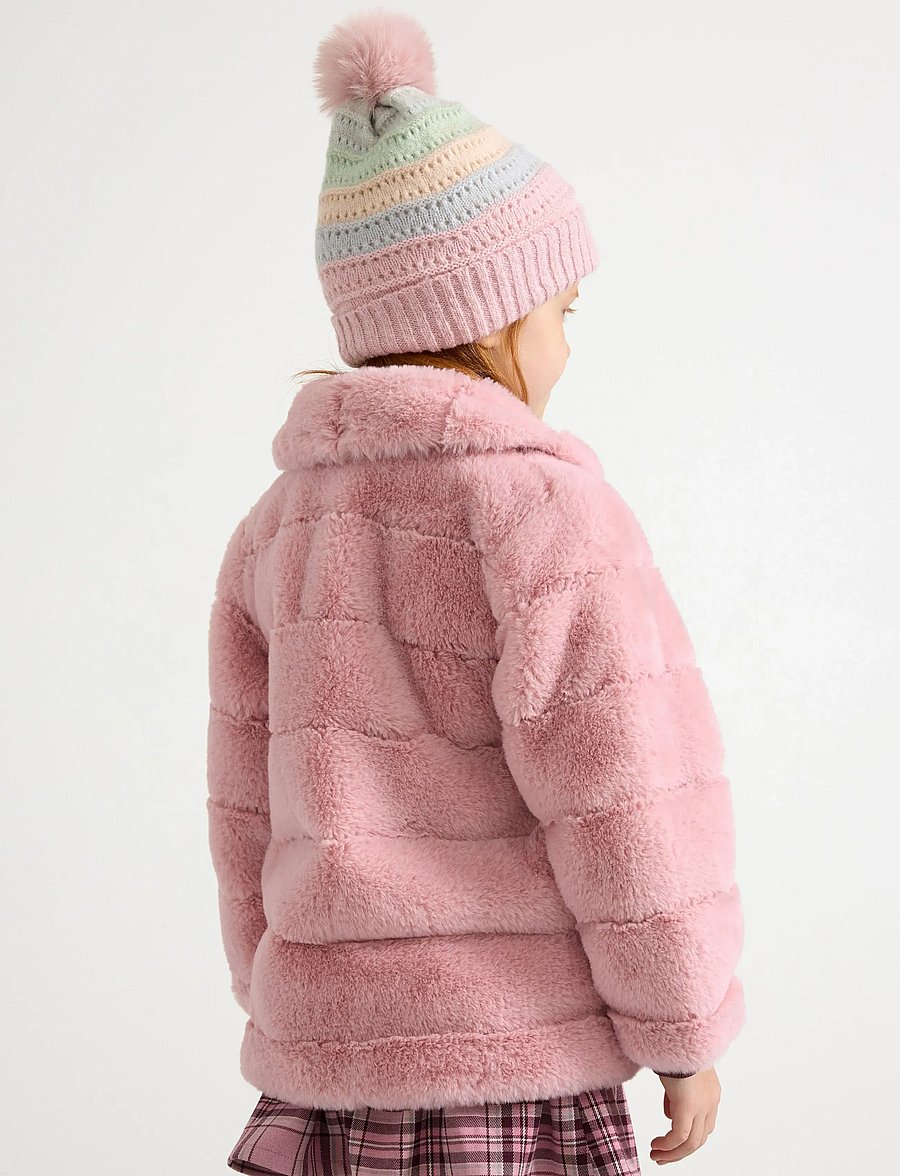 Lindex - Jacket Fake Fur - kunstkarusnahk - dusty pink - 3