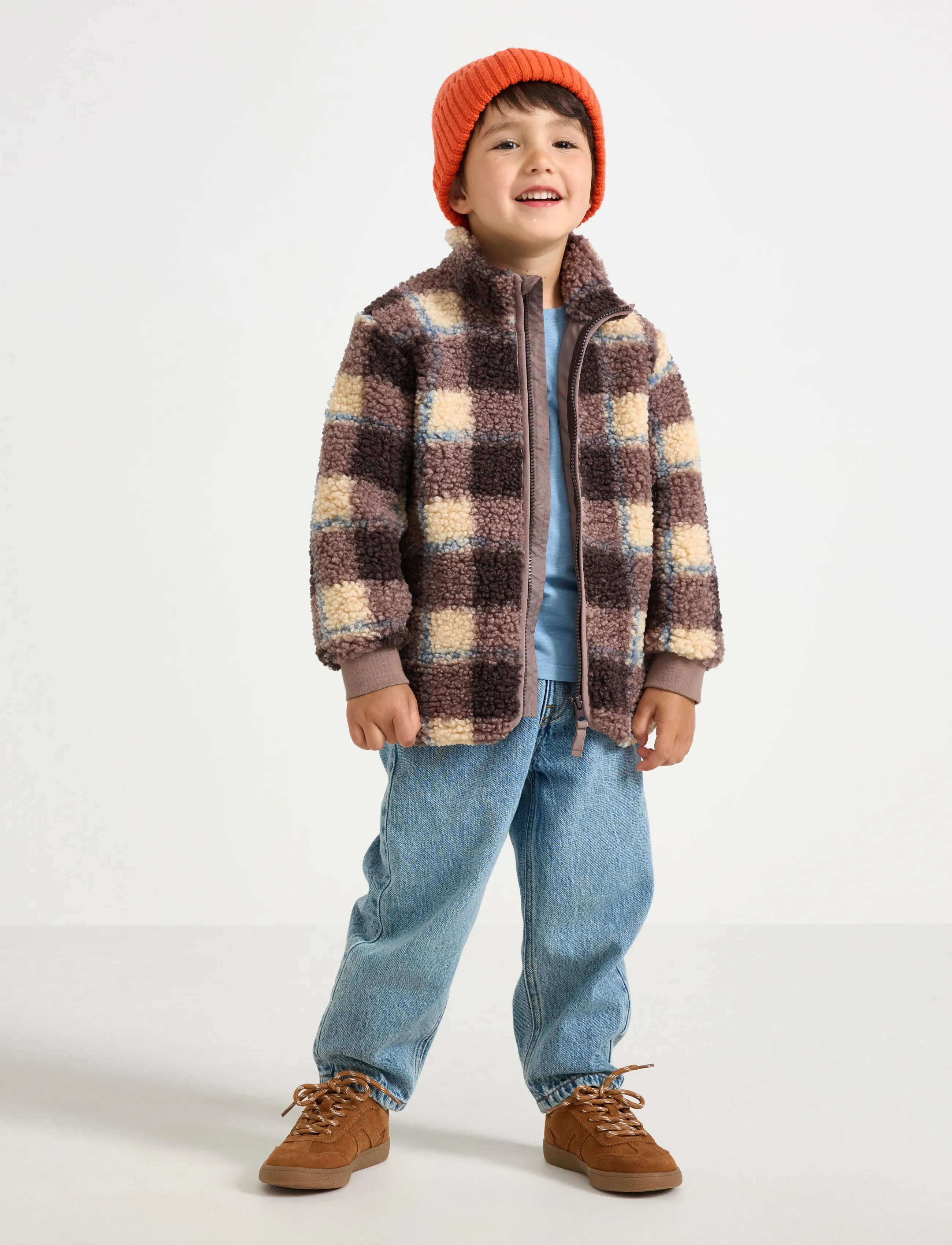 Lindex Pile Jacket, 98, Fleece Oberbekleidung, Braun - Jackets, Kinder