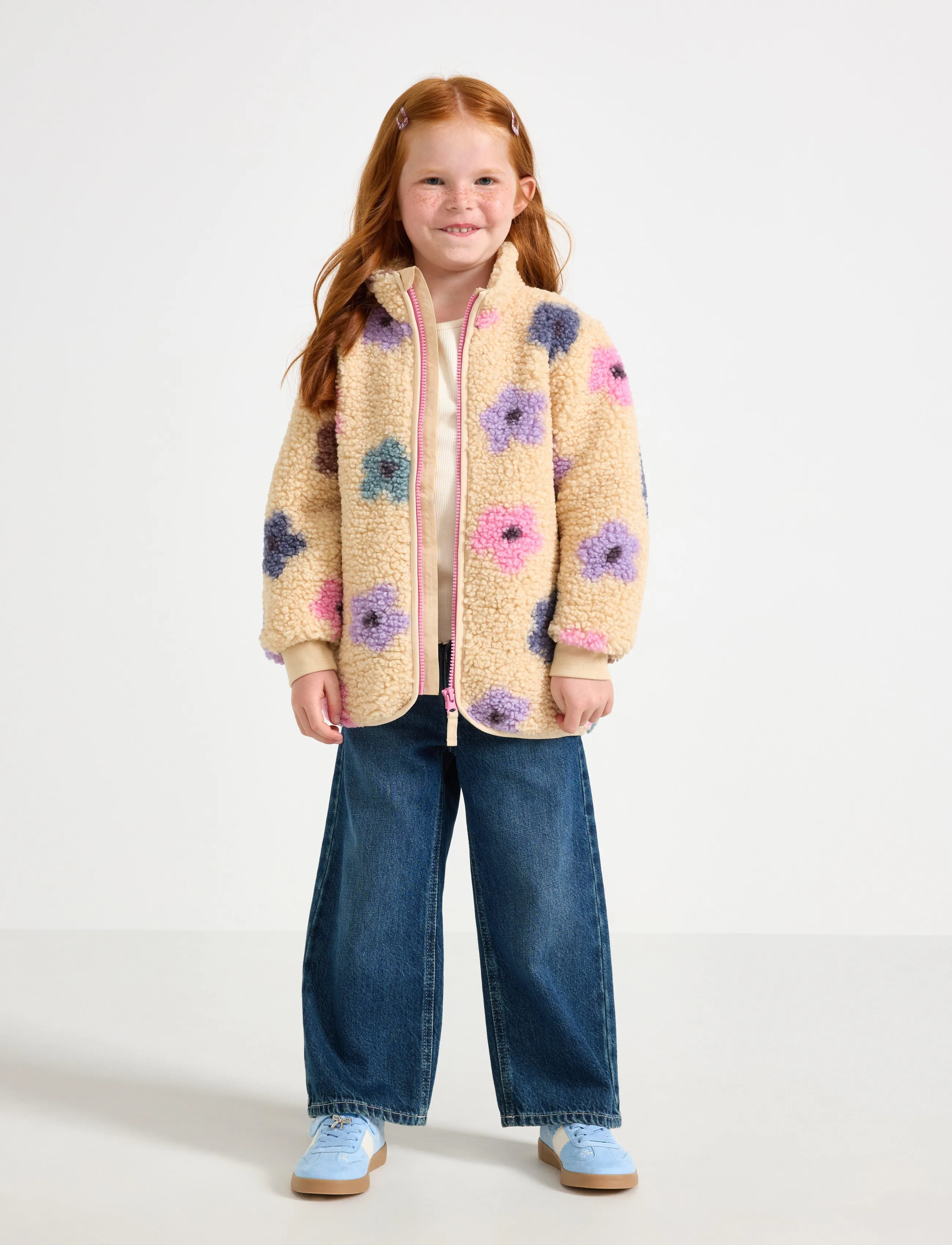 Lindex Pile Jacket, 128, Fleece Oberbekleidung, Rosa - Jackets, Kinder