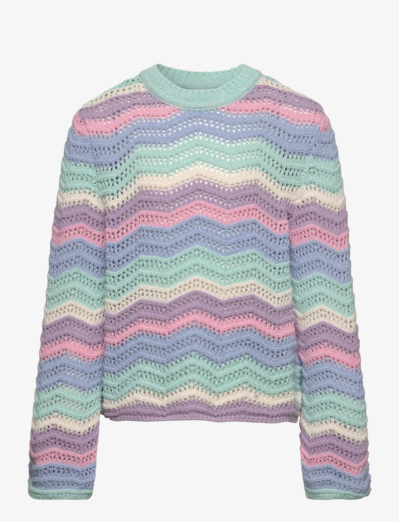 Lindex - Sweater knitted pattern with c - jumpers - turqoise - 0