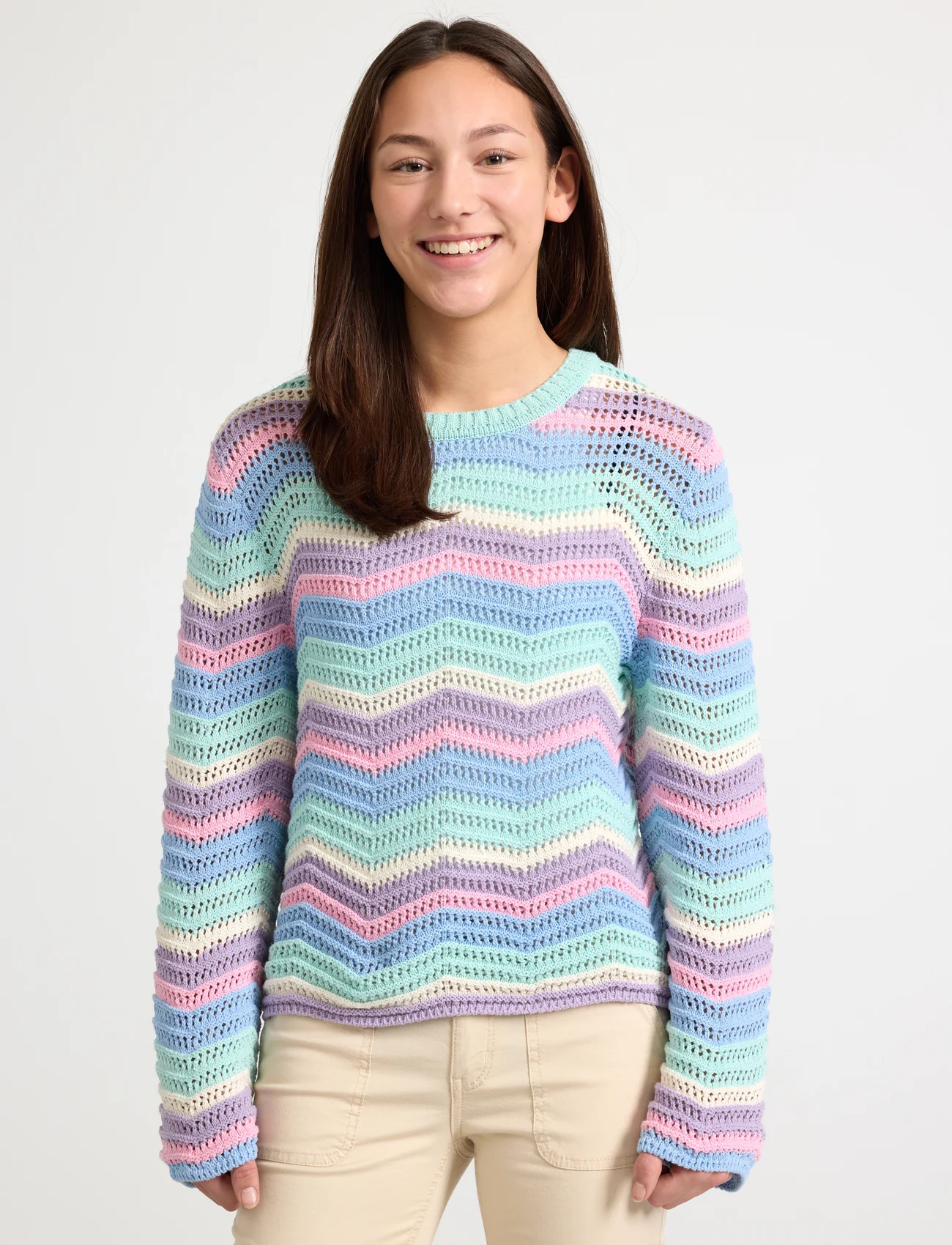 Lindex - Sweater knitted pattern with c - stickade tröjor - turqoise - 0