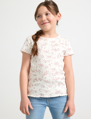 Lindex - top ss pointelle w babylock AO - short-sleeved t-shirts - light dusty white - 2
