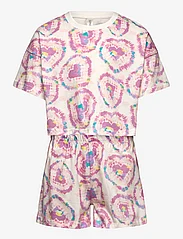 Lindex - Pajama set tee and shorts - pyjamassæt - light pink - 0