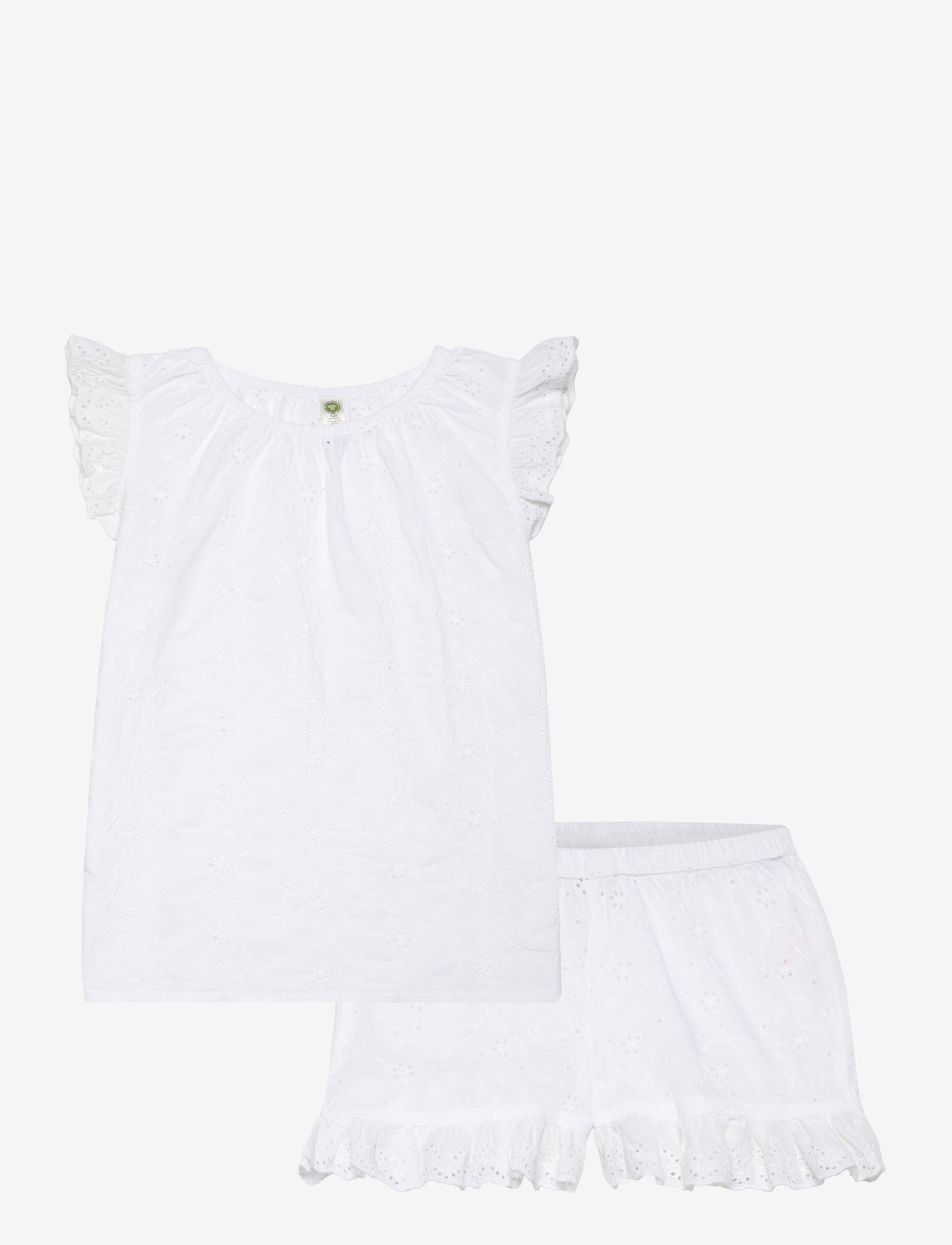 Lindex - Pajama Shiffly - sets mit kurzärmeligem t-shirt - white - 1