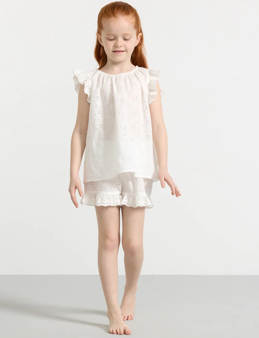 Lindex - Pajama Shiffly - komplektai su marškinėliais trumpomis rankovėmis - white - 0