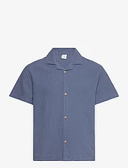 Lindex - Shirt ss Linen - krekli ar īsām piedurknēm - dusty blue - 1