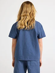 Lindex - Shirt ss Linen - krekli ar īsām piedurknēm - dusty blue - 3