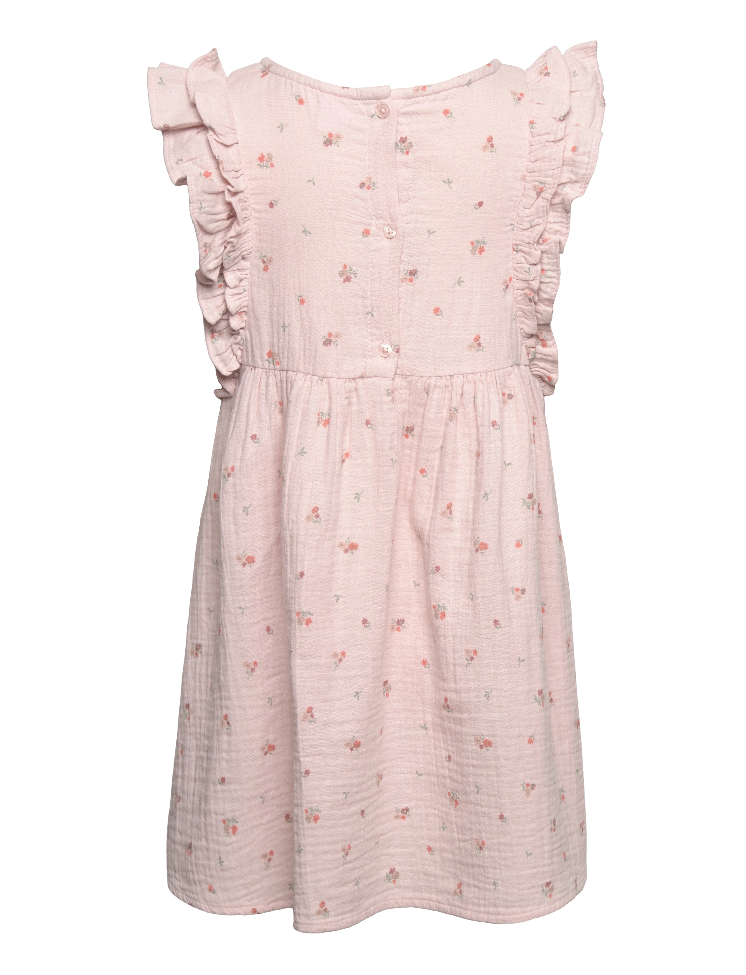 Lindex - dress gauze frill sleeve AOP - light dusty pink - 2
