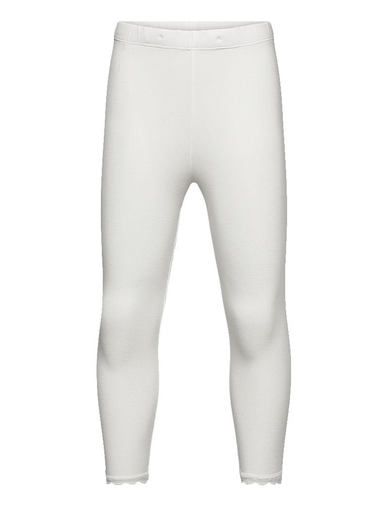 Lindex - Capri leggings with lace - leggings - light dusty white - 1