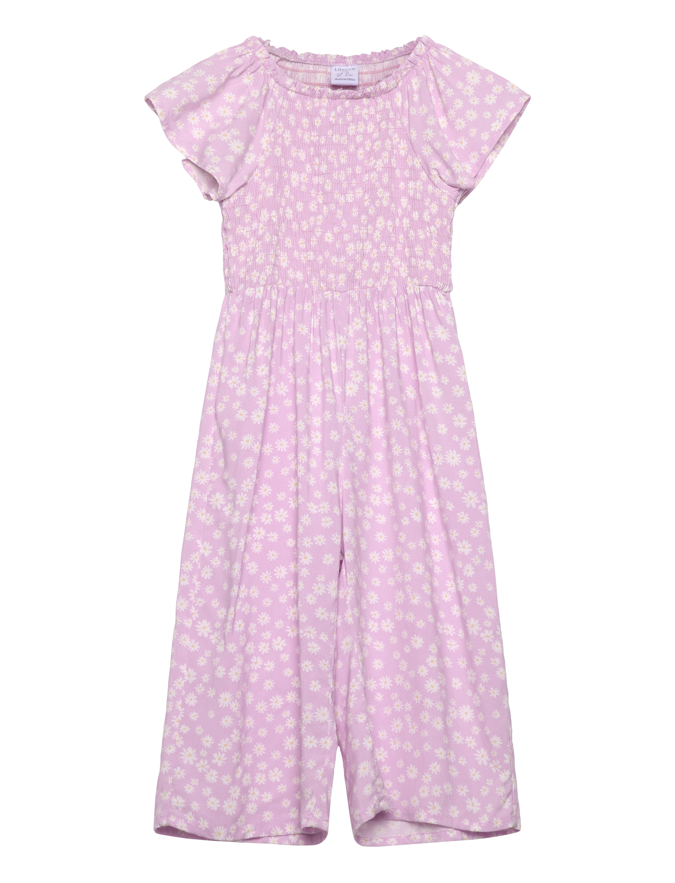 Lindex - Jumpsuit with smock and AOP - dusty pink - 1