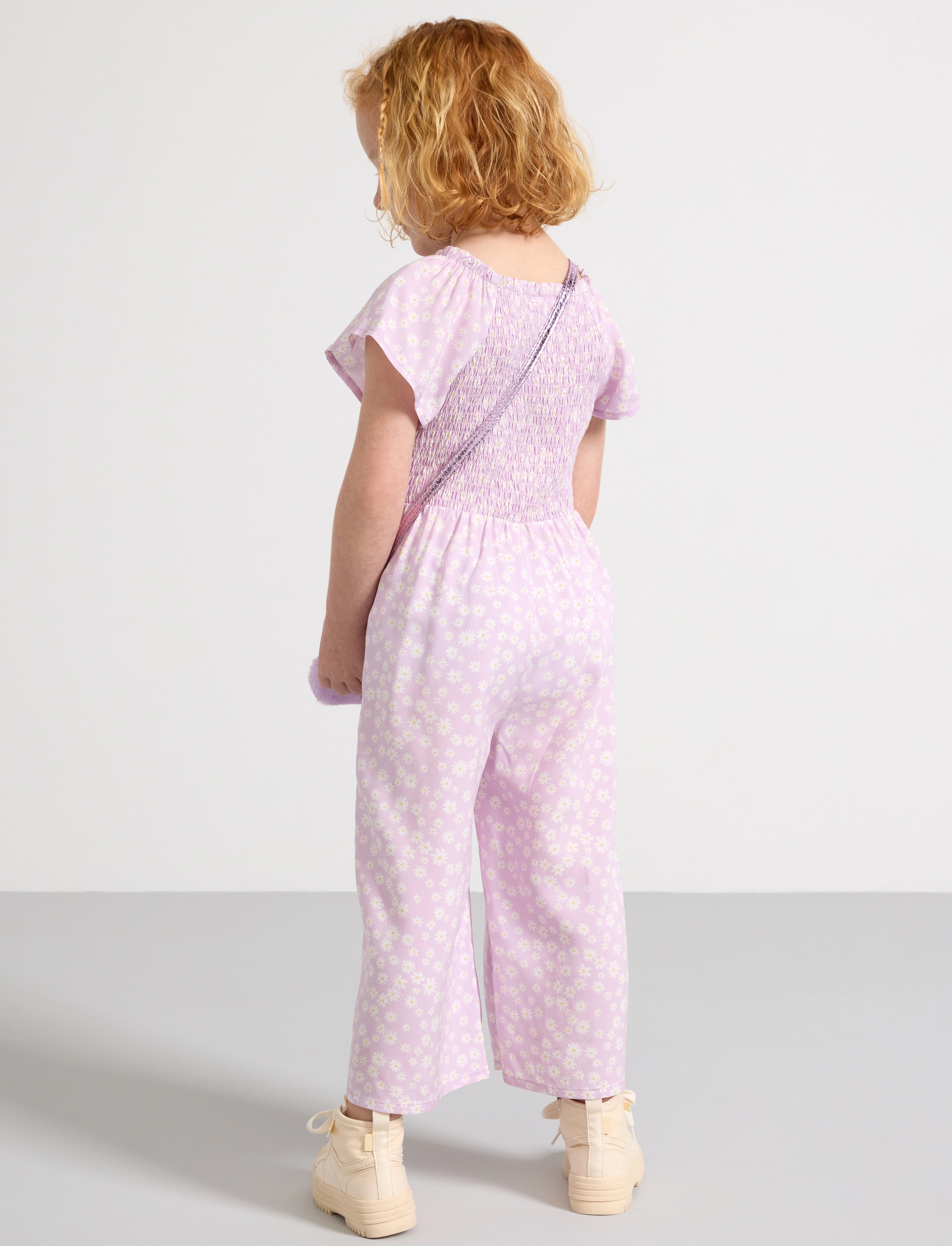 Lindex - Jumpsuit with smock and AOP - dusty pink - 3