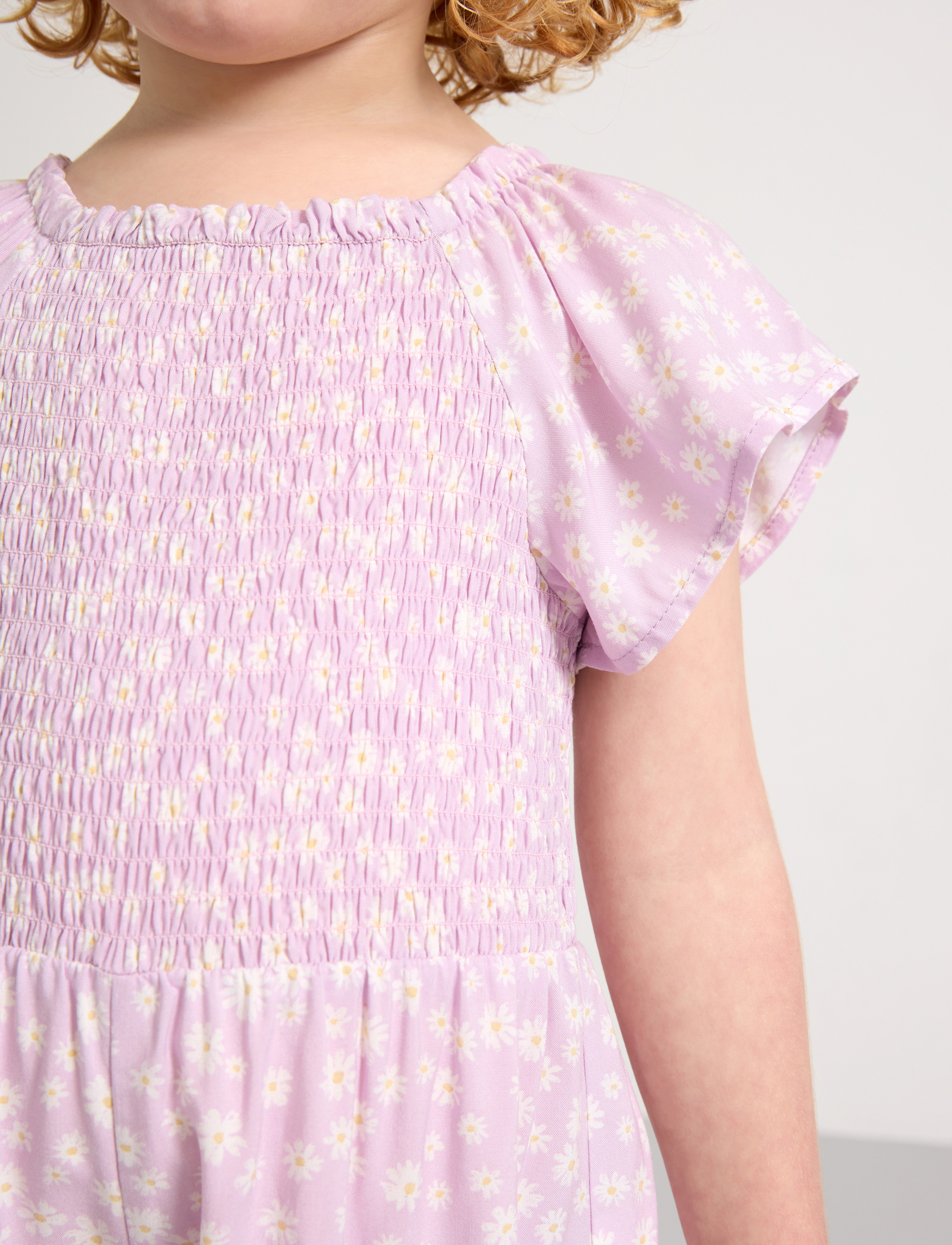 Lindex - Jumpsuit with smock and AOP - dusty pink - 5