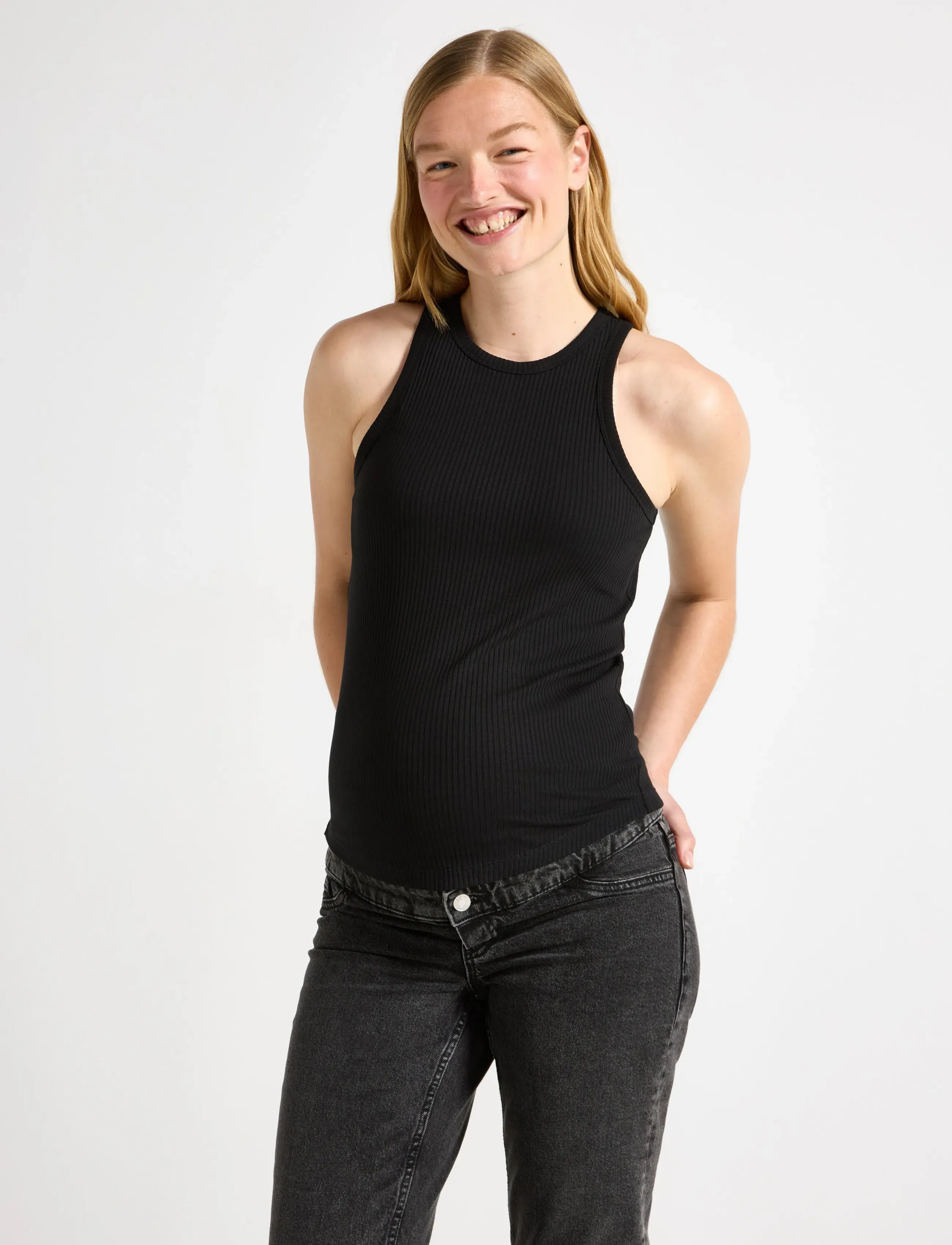 Lindex Top Racer back MOM - Tanktops - BLACK / black