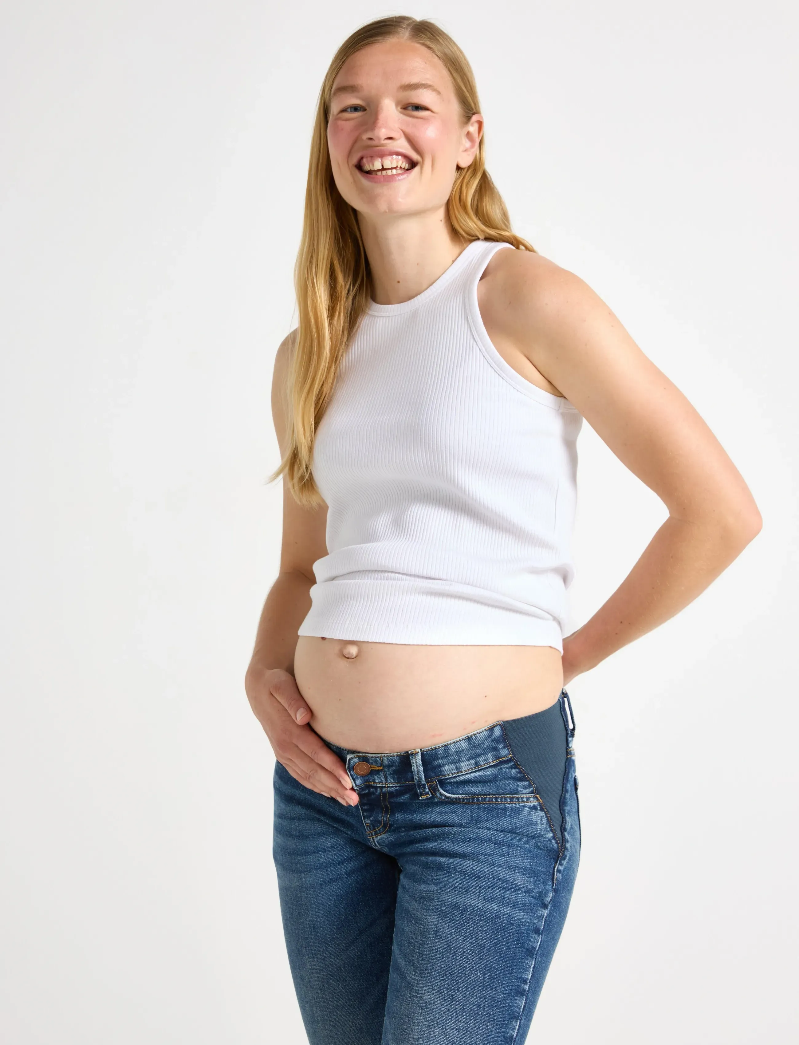 Lindex Top Racer back MOM - T-shirts & Tops - WHITE / white